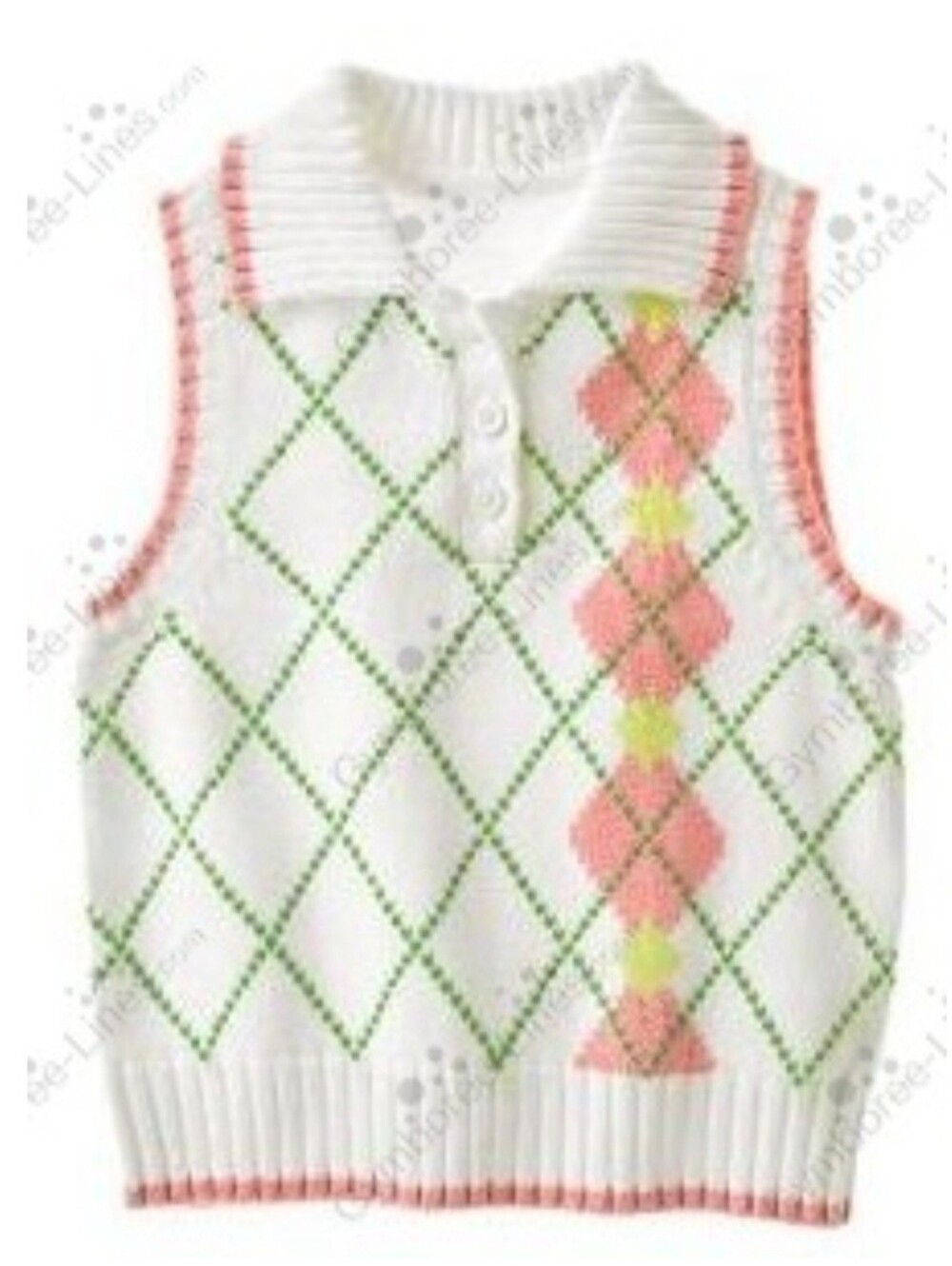 Gymboree vintage "Mixed Doubles" sleeveless argyle sweater top